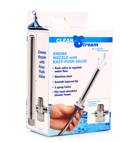 CleanStream Enema Nozzle w/''Easy-Push'' Valve